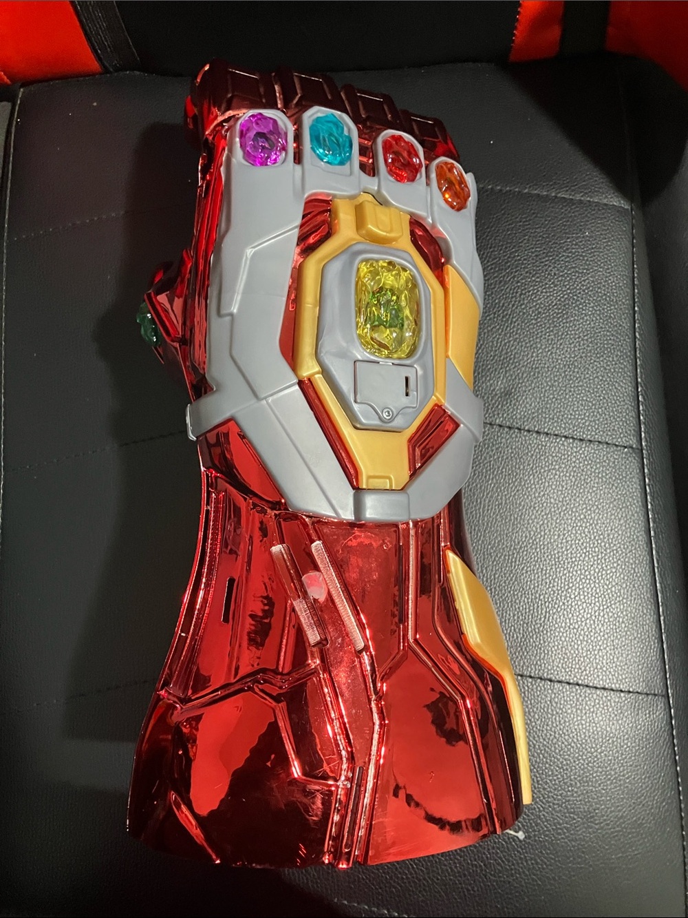 Disney Red and Gold Infinity Gauntlet Action Gauntlet with Multi-Colored Gems